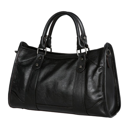 Iswee Black Genuine Leather Purse Crossbody Bags for Women Hobo Bags Designer Shoulder Bag and Handbag Satchel Purses Tote Women Top-handle Bag (Black)
