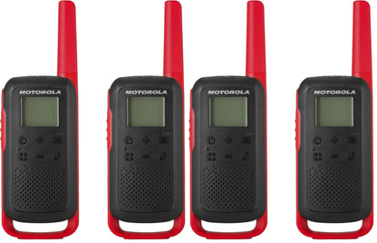 Motorola Solutions, Portable FRS, T210, Talkabout, Two-Way Radios, Rechargeable, 22 Channel, 20 Mile, Black W/Red, 2 Pack