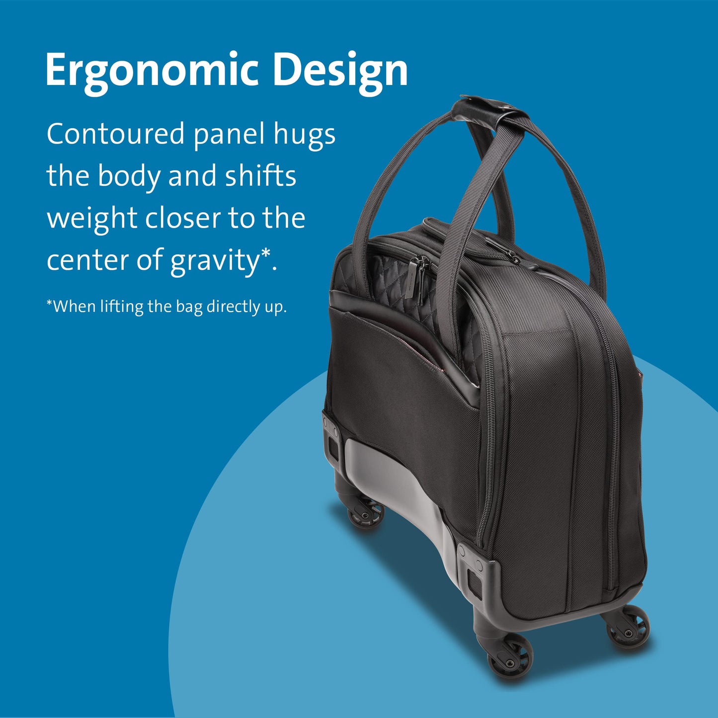 Kensington Contour 2.0 Laptop Rolling Bag, Briefcase, Laptop Spinner, Laptop Roller Bag wheeled,15.6”, Water Resistant, Black (K60380WW)
