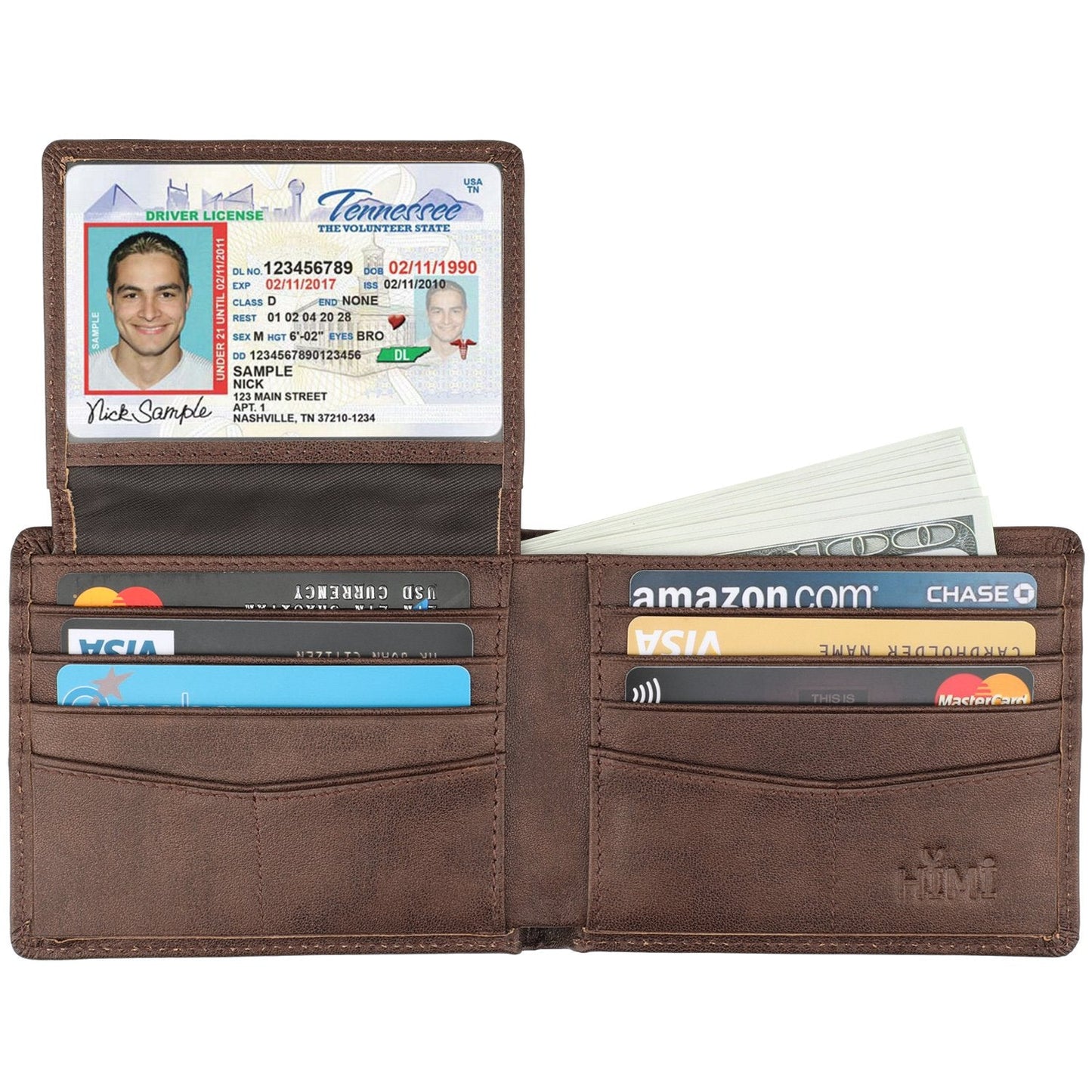 Wallet for Men-Genuine Leather RFID Blocking Bifold Stylish Wallet With 2 ID Window (Coffee-galaxy)