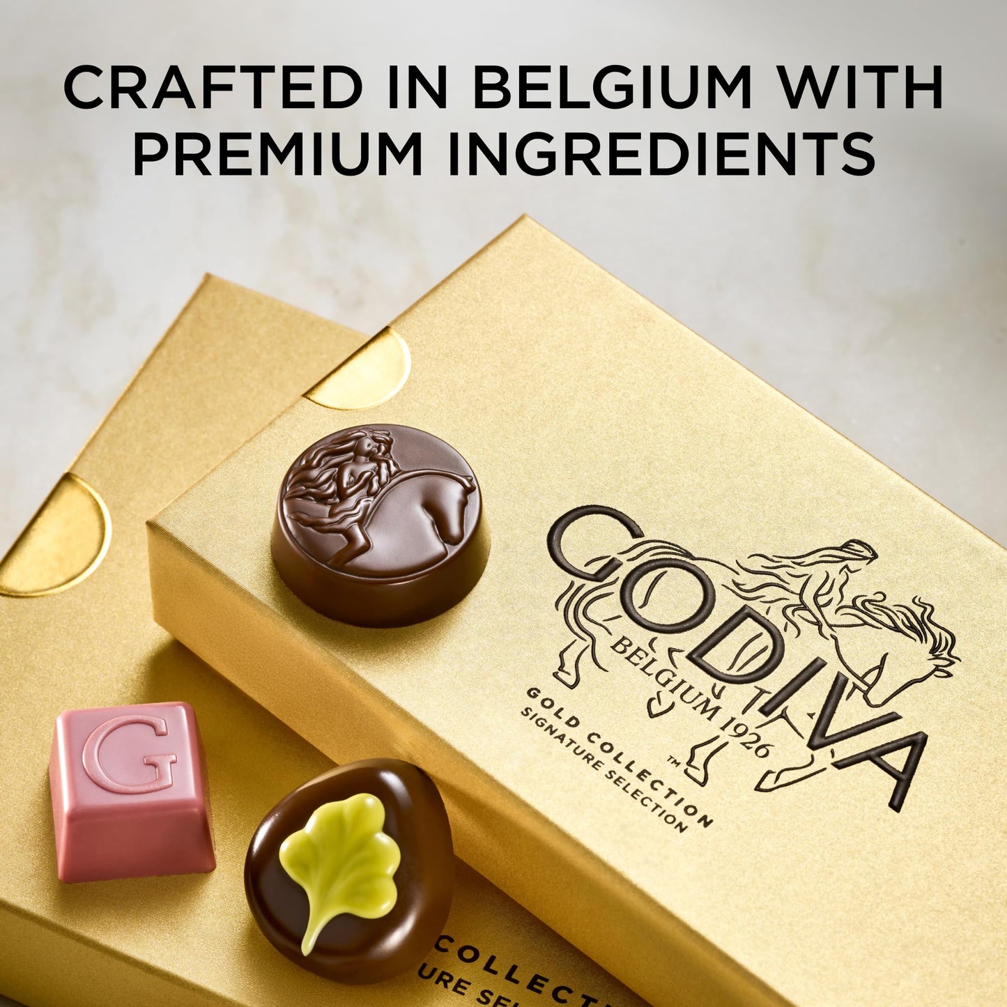 Godiva Gold Milk Chocolate Gift Box, Belgian Milk Chocolates with Pralinés, Ganaches & Caramels, Gourmet Gift for Birthdays, Holidays, Kosher, 15 Pc