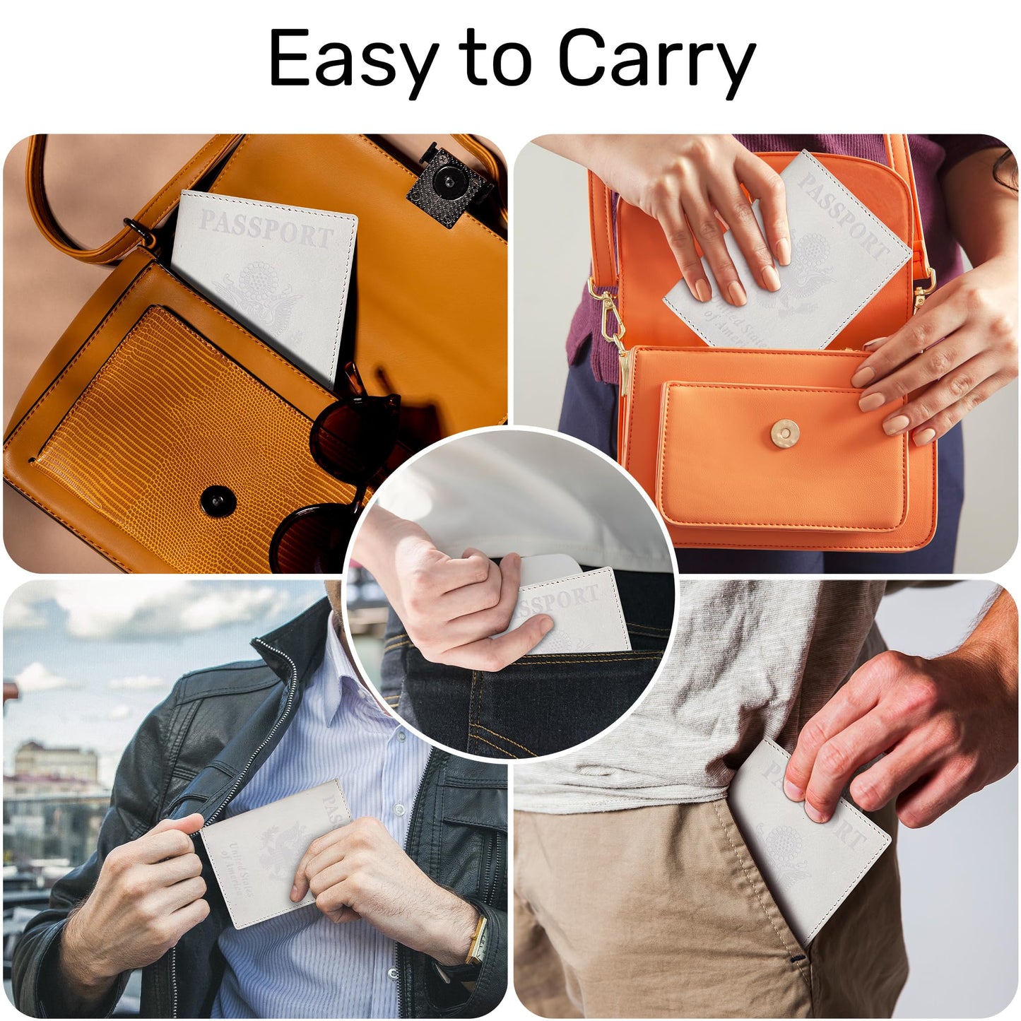 HIFA Leather Passport Holder, Handmade Passport Cover with Card and Ticket Slot - Genuine Leather, Elegant Design, Easy Access - Passport Case, Passport Wallet, Passport Holder