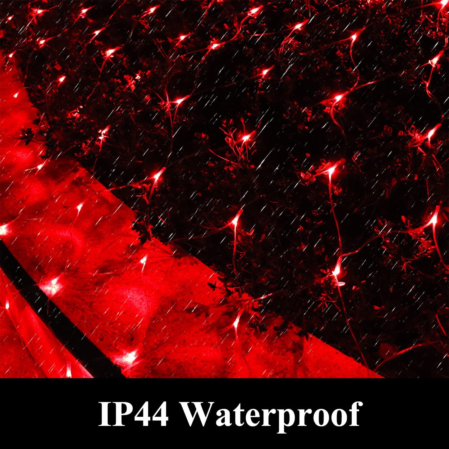Vicila Net Light Christmas Lights Red, 240 LED Tree Mesh Lights Outdoor Plug in Hanging String Lights for Xmas, Halloween, Garden, Walkway, Bushes Decor-9.8ft x 6.6ft(Red)