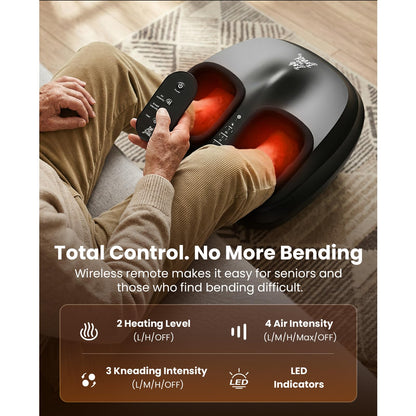 BOB AND BRAD Lite Foot Massager with Heat, FSA-HSA Eligible, Shiatsu Feet Massager with Deep Kneading & Compression, Multi-Level Settings, Fathers Day Gift for Dad Husband