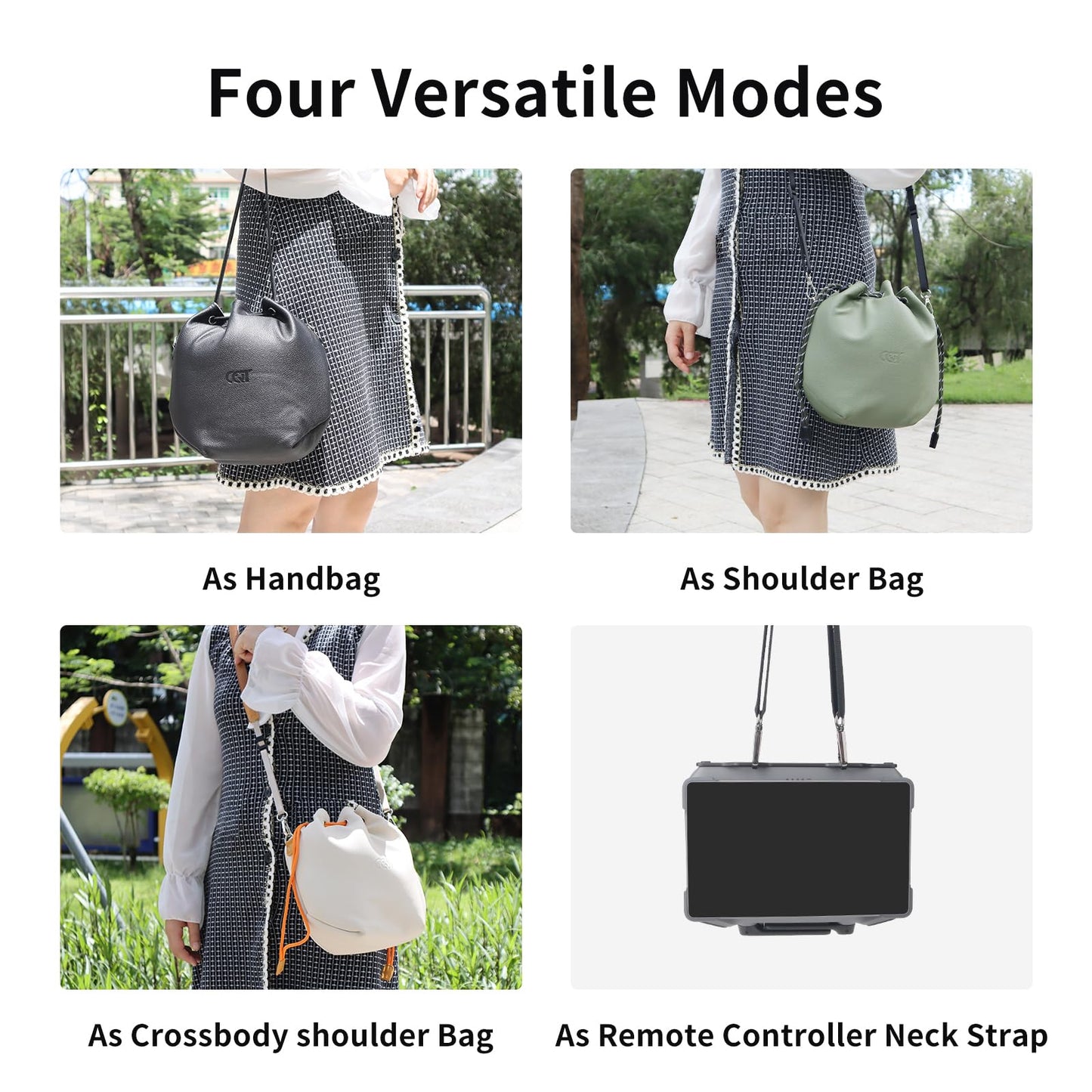 CQT Drawstring Osmo 360 Mini 3 4 Pro Bag, Drone PU Leather Crossbody shoulder Bag Pouch Handbag Waterproof Storage Bag for DJI Mavic MINI 4 3 PRO 2 SE 4K and NEO 2 Drone Accessories (Olive Green)