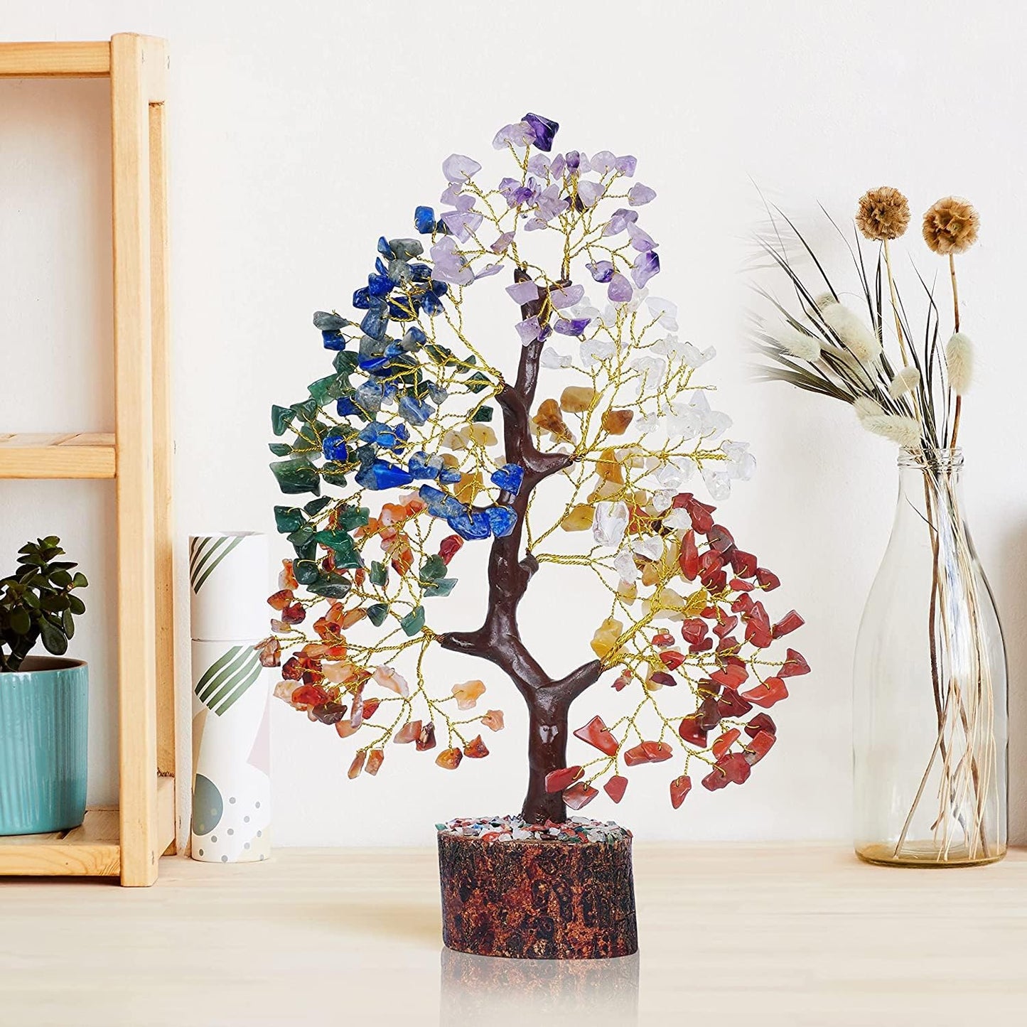 YATSKIA 7 Chakra Tree of Life - Crystals and Healing Stones | Birthday Gifts | Crystal Tree for Positive Energy | Home & Office Decor | Gifts for Women