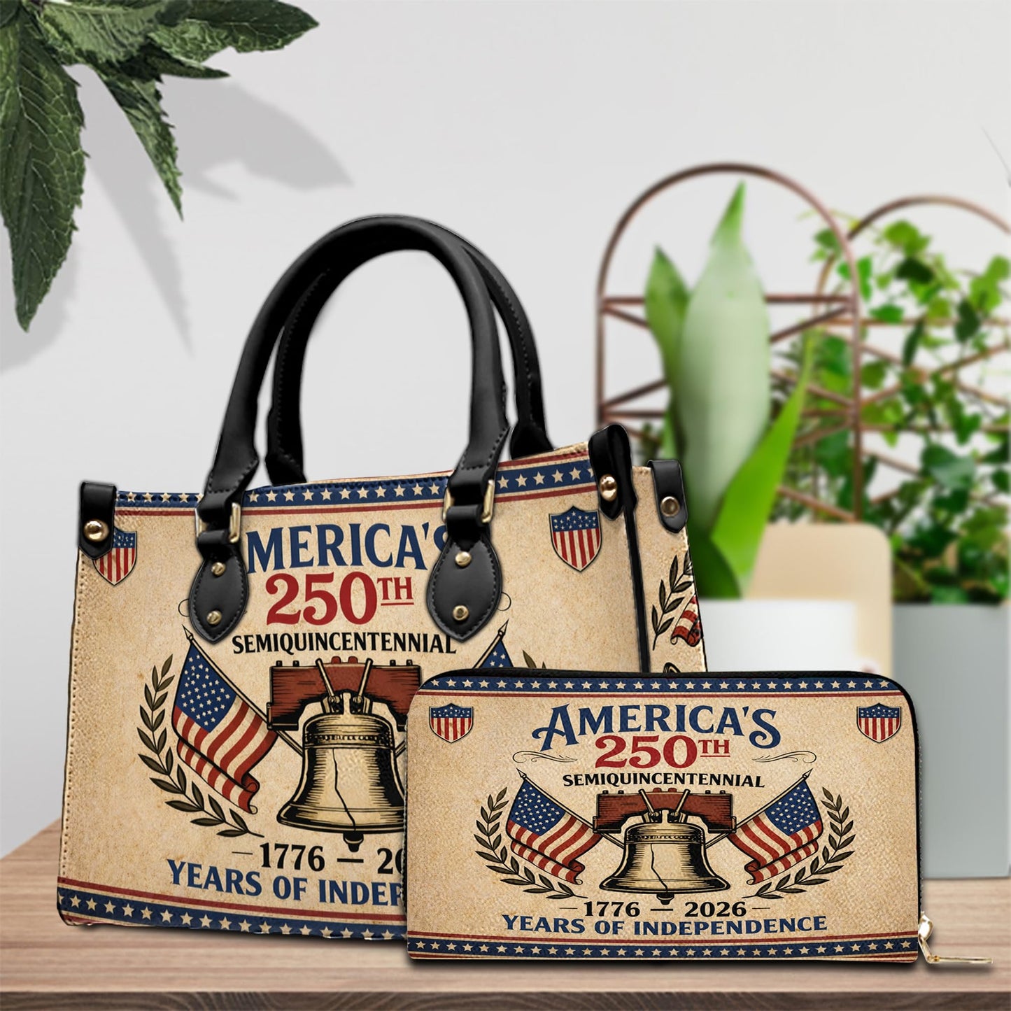 Personalized USA Anniversary Leather Bag, Eagle Purse for Women, 4th of July Patriotic Gift for Her, Veteran Day Gift (#3)