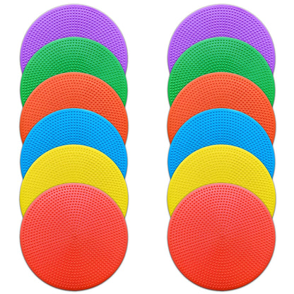 PIKZH Poly Spot Markers 4 inch 12 Pcs Non-Slip Rubber Agility Training Markers Floor Dots Flat Field Cones for Football, Soccer Ball, School Exercise Drills, Gym Dance Practice TPE
