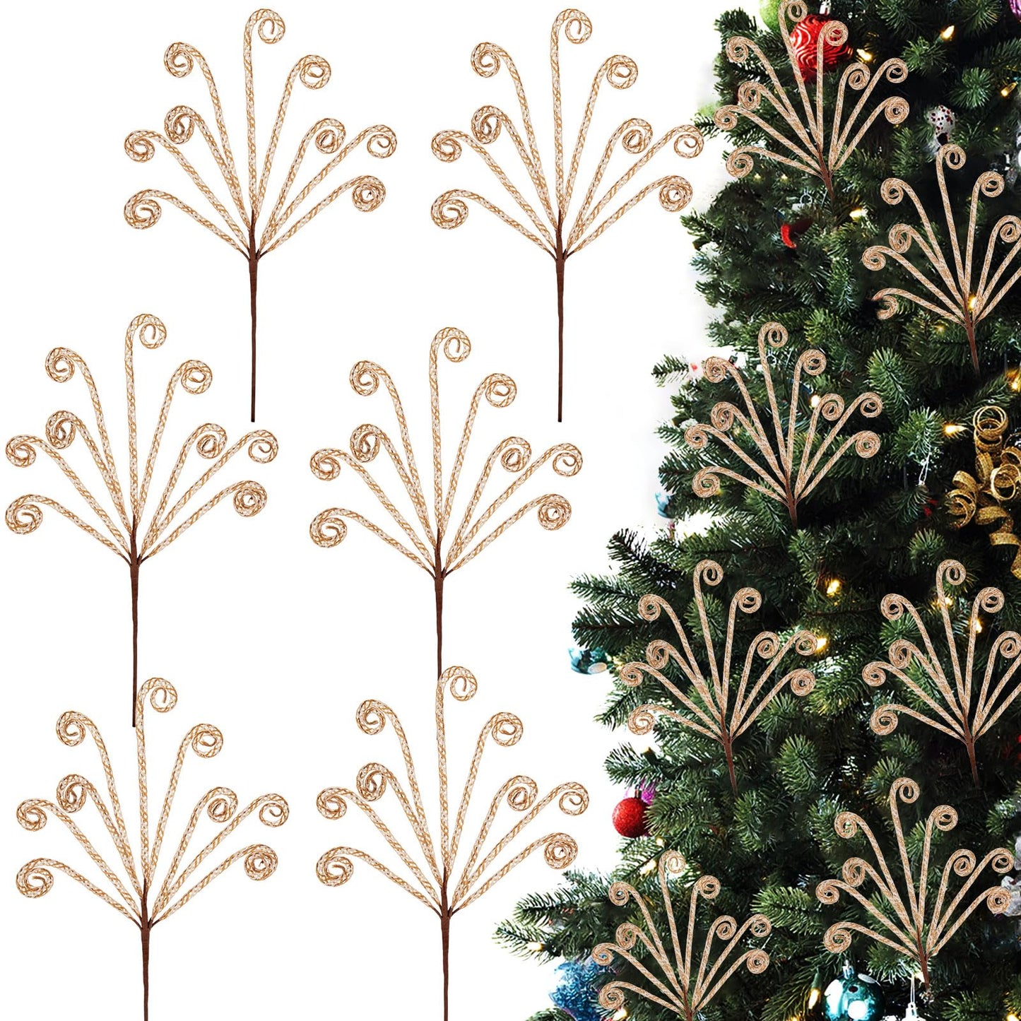 Briful 6 Pack Christmas Candy Cane Picks, 15.7" Linen Twisted Candy Christmas Ornaments Xmas Tree Spray for Holiday Wreaths Garland Vase Arrangement Decor