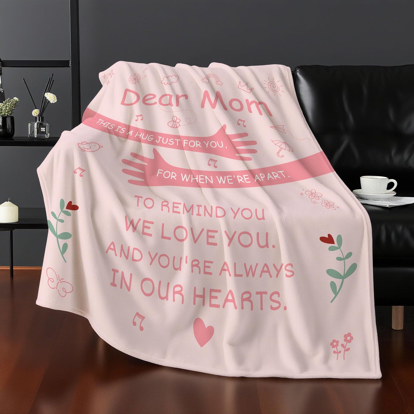 Dear Sister This is a hug just for you for when we're apart To remind you we love you And you're always in our hearts Sister's Throw Blanket Gift for Birthday Christmas Farewell Gift Reminder