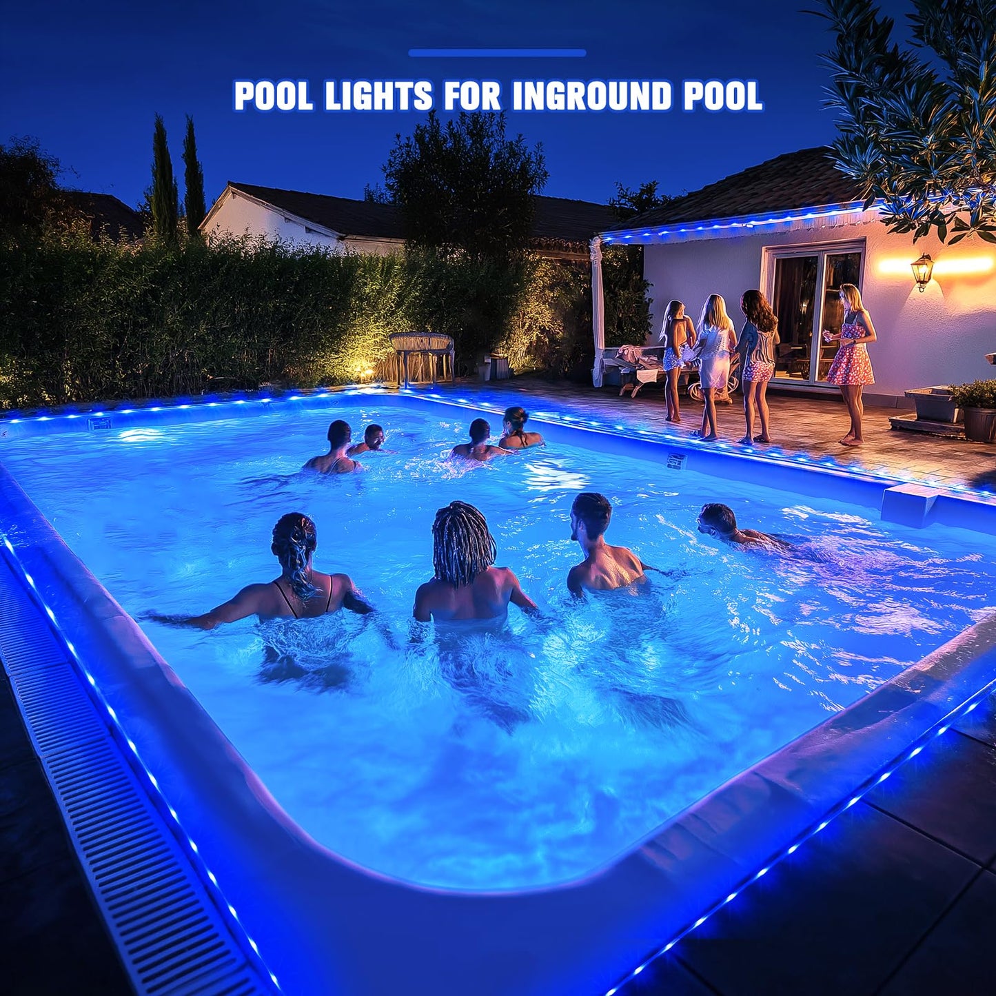 JMEXSUSS 2 Pack 100 LED Solar Rope Lights, IP65 Solar Rope Lights Outdoor Waterproof LED, 33ft 8 Modes PVC Tube Rope Light for Trampoline Xmas Fence Yard Walkway Path Garden(Blue)