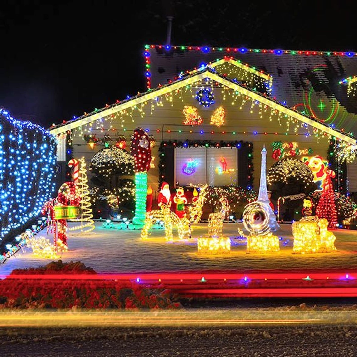 TW SHINE Battery Operated Christmas Lights, 50 LED 16FT Christmas Lights Outdoor, Waterproof Mini String Lights with 8 Modes, Christmas Decorations for Indoor Patio Party Decor, Warm White