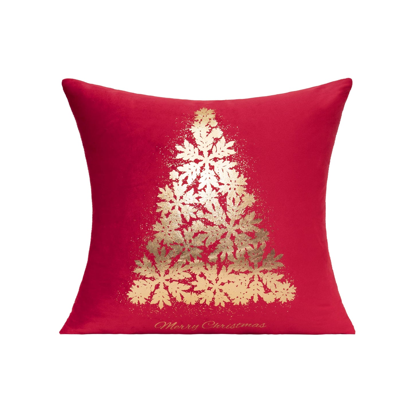 All Smiles Red Gold Christmas Decorations Throw Pillow Covers Cases 18X18 Set of 4 Turquoise Xmas Indoor Home Décor Ornaments Velvet Navidad Cushion for Sofa Couch Tree Snowflake