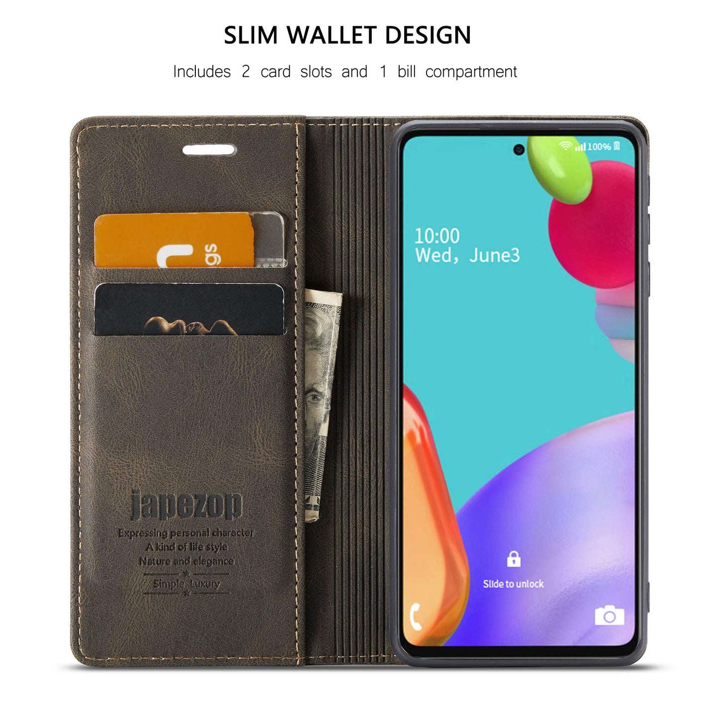 japezop Compatible with Samsung Galaxy A52 5G Wallet Case with Card Holder [RFID Blocking] Kickstand Magnetic,Leather Flip Case for Samsung Galaxy A52 5G/A52s 5G 6.5 Inch(Coffee)