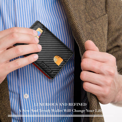 RUNBOX Wallet for Men and Women Slim Rfid Leather 2 ID Window With Gift Box