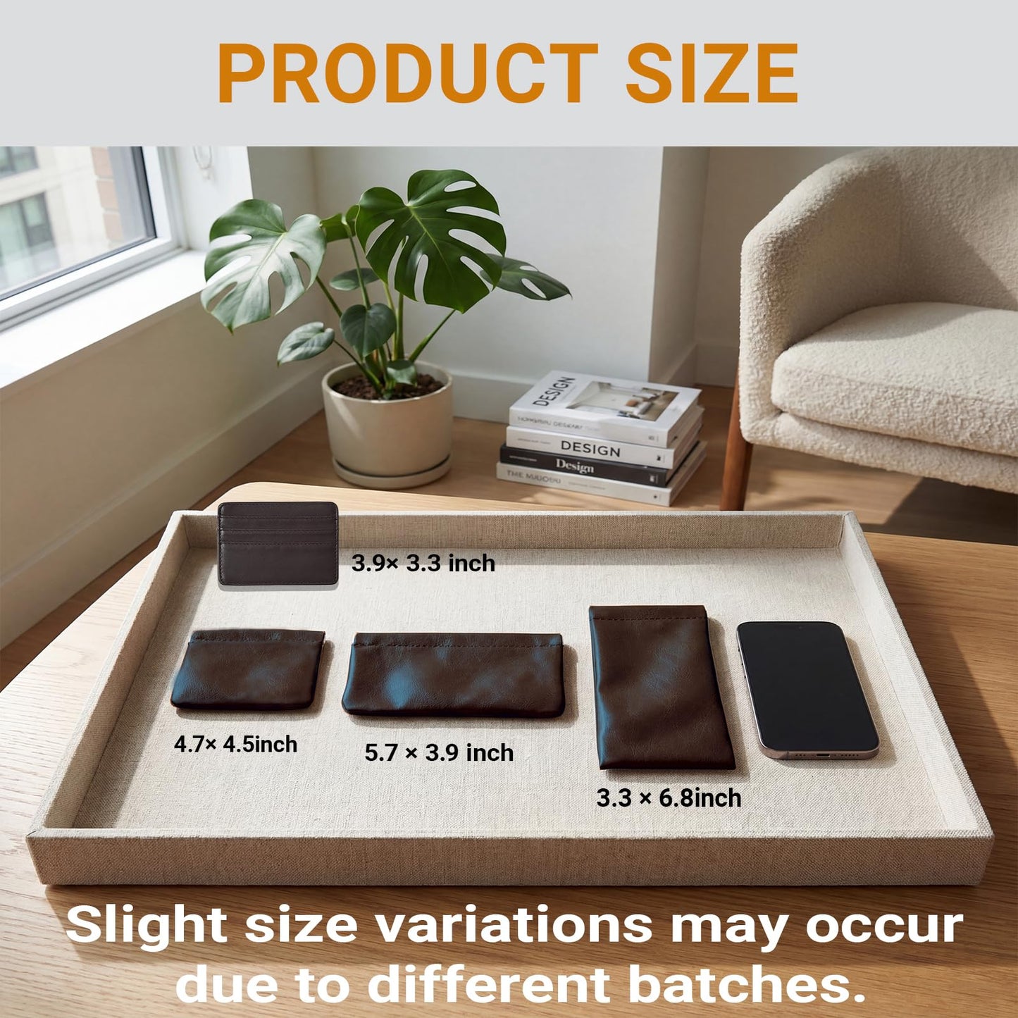 MOCICIGO 4PCS Snap Closure Organizer Pouch,Pu Leather Small Pouches for Purse Mini Cosmetic Bags for Travel Waterproof Makeup Women Purse Pouch Three Sizes Coin Purse Organizer Storage Pouch(Brown)