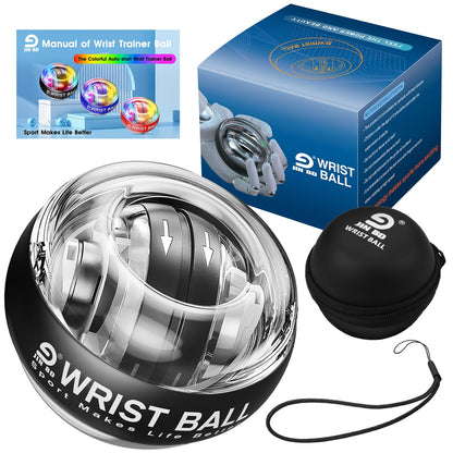 JIN BD Auto-Start Wrist Ball, Upgraded Gyroscopic Forearm Exerciser and Grip Trainer for Hand, Finger & Arm Strength Training, Wrist Strengthener with Storage Bag for Home Gym & Sports Fitness