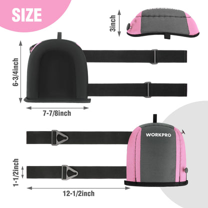 WORKPRO Garden Knee Pads For Unisex-Adult, Flooring Kneepads with Foam Padding, Comfortable Kneeling Cushion for Gardening, House Cleaning, Construction Work, 7.87"*6.75"*3", Pink Ribbon