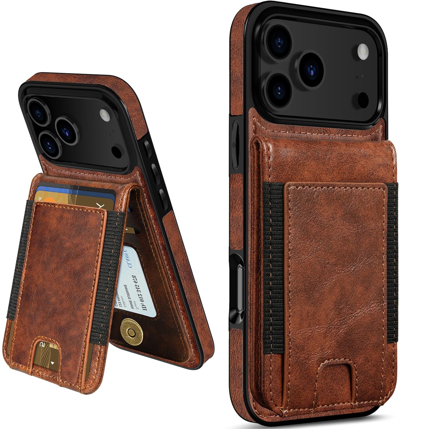 LOHASIC for iPhone 17 Pro Max Wallet Case with Card Holder, Women Men PU Leather RFID Blocking Credit Card Slots Kickstand Protective Cover Flip Phone Case for iPhone 17 ProMax 6.9" 2025 - Brown