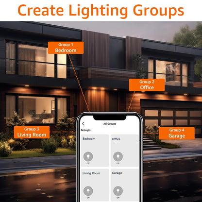 Amazon Basics Smart BR30 LED Light Bulb, Dimmable Soft White (2700K), 9W (60W Equivalent), 800LM, Works with Alexa Only, 2.4 GHz Wi-Fi, No Hub Required, 4 Pack