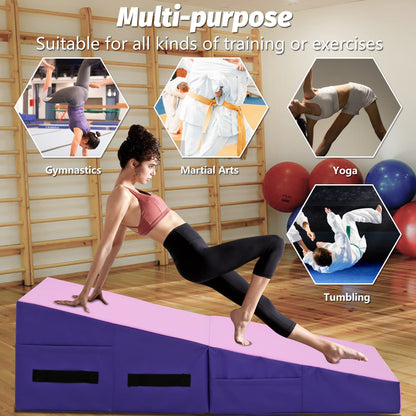 BestMassage Gymnastics Tumbling Mats Incline 48"x24" lnch Tumbling Mat Folding Gymnastic Tumbling Mat Indoor/Outdoor Exercise Mat Home Gym Yoga Mat with Handle