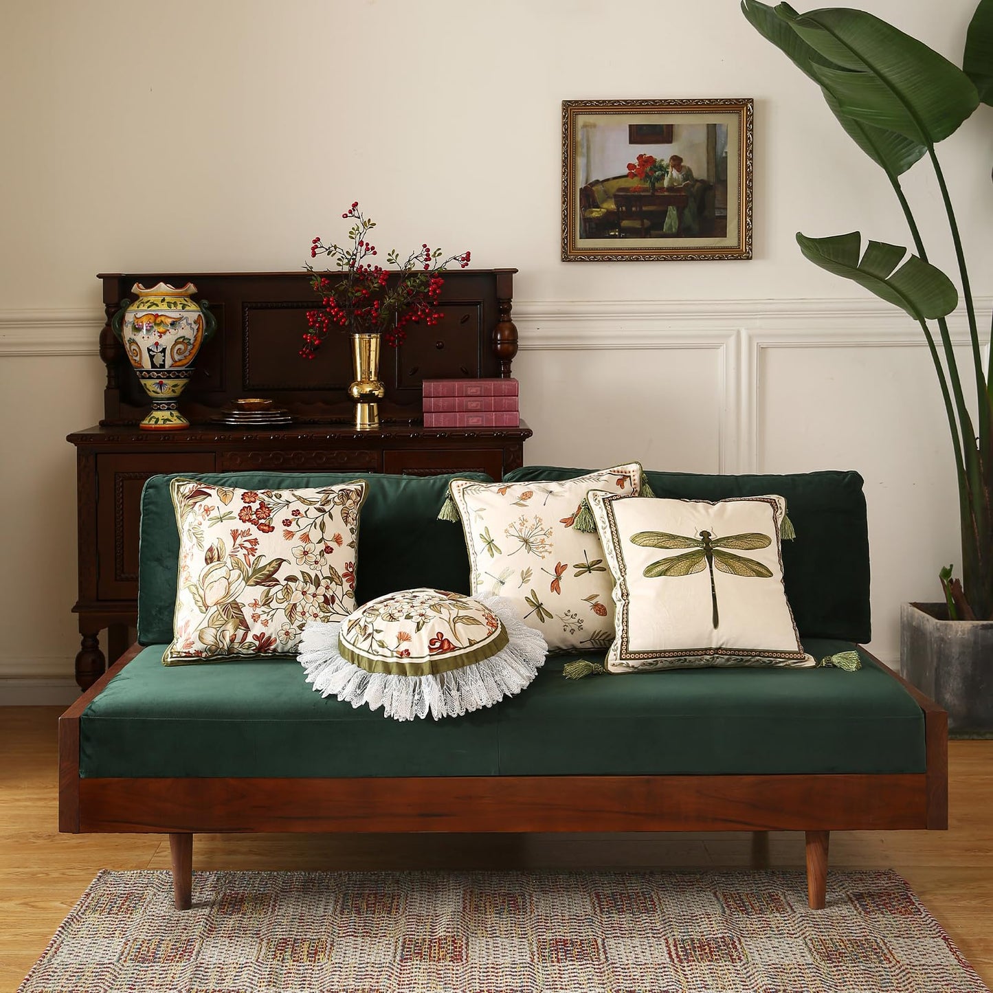 ISAENNE Designer Velvet Throw Pillow Covers,18"x18" Set of 2-Grace B