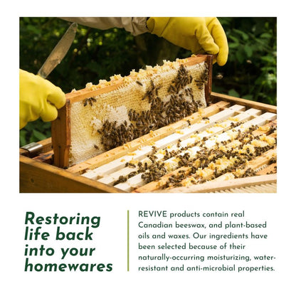 REVIVE Cutting Board Wax – Food Grade Beeswax Wood Conditioner – Butcher Block Wax, Board Butter & Cutting Board Oil Natural Blend with Canadian Beeswax and Coconut Oil 3.4 oz