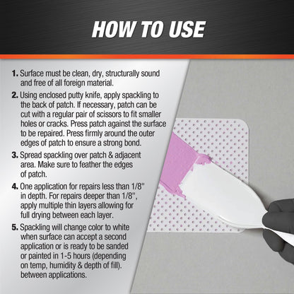 DAP DryDex Spackling Wall Repair Patch Kit, with Pink/White Dry Time Indicator, 8 Oz (7079812345)