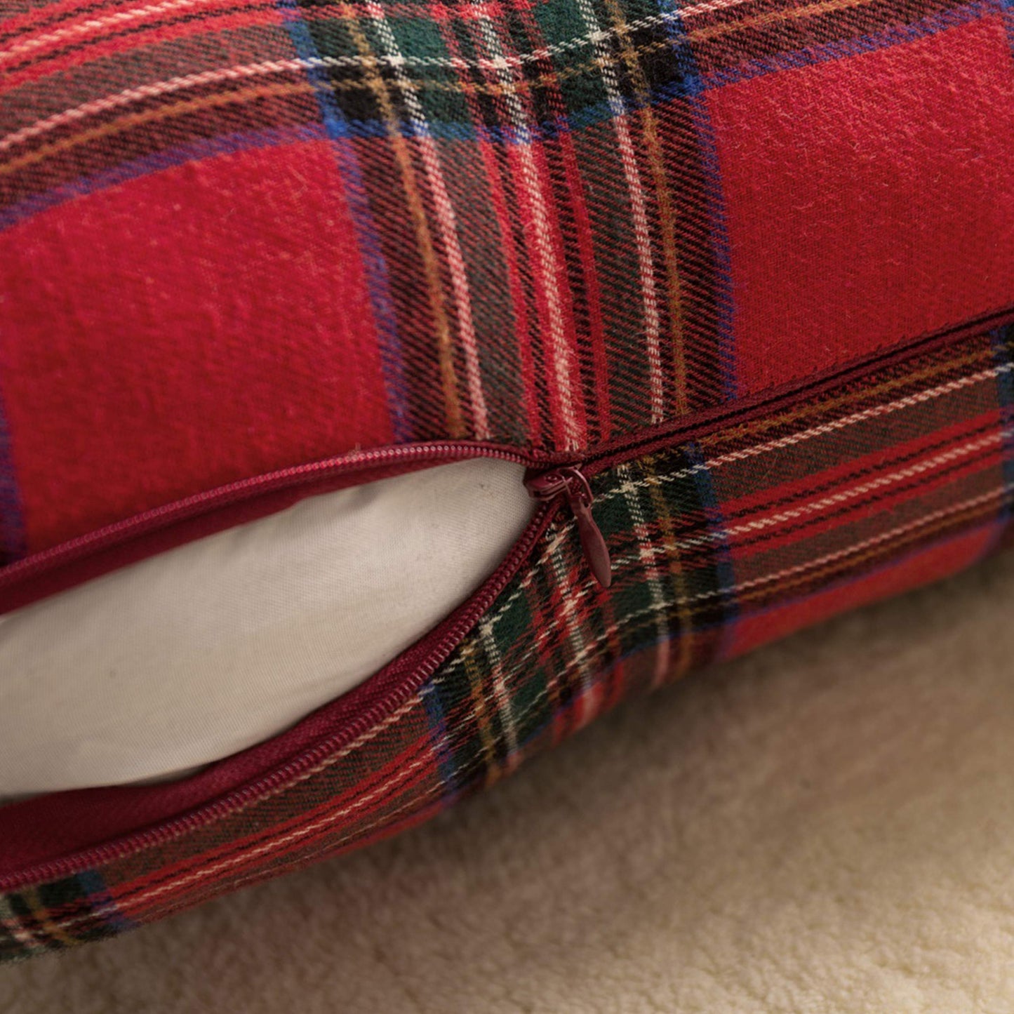 AQOTHES Pack of 2 Christmas Plaid Decorative Throw Pillow Covers Scottish Tartan Cushion Case for Farmhouse Home Holiday Decor Red and Green, 22 x 22 Inches
