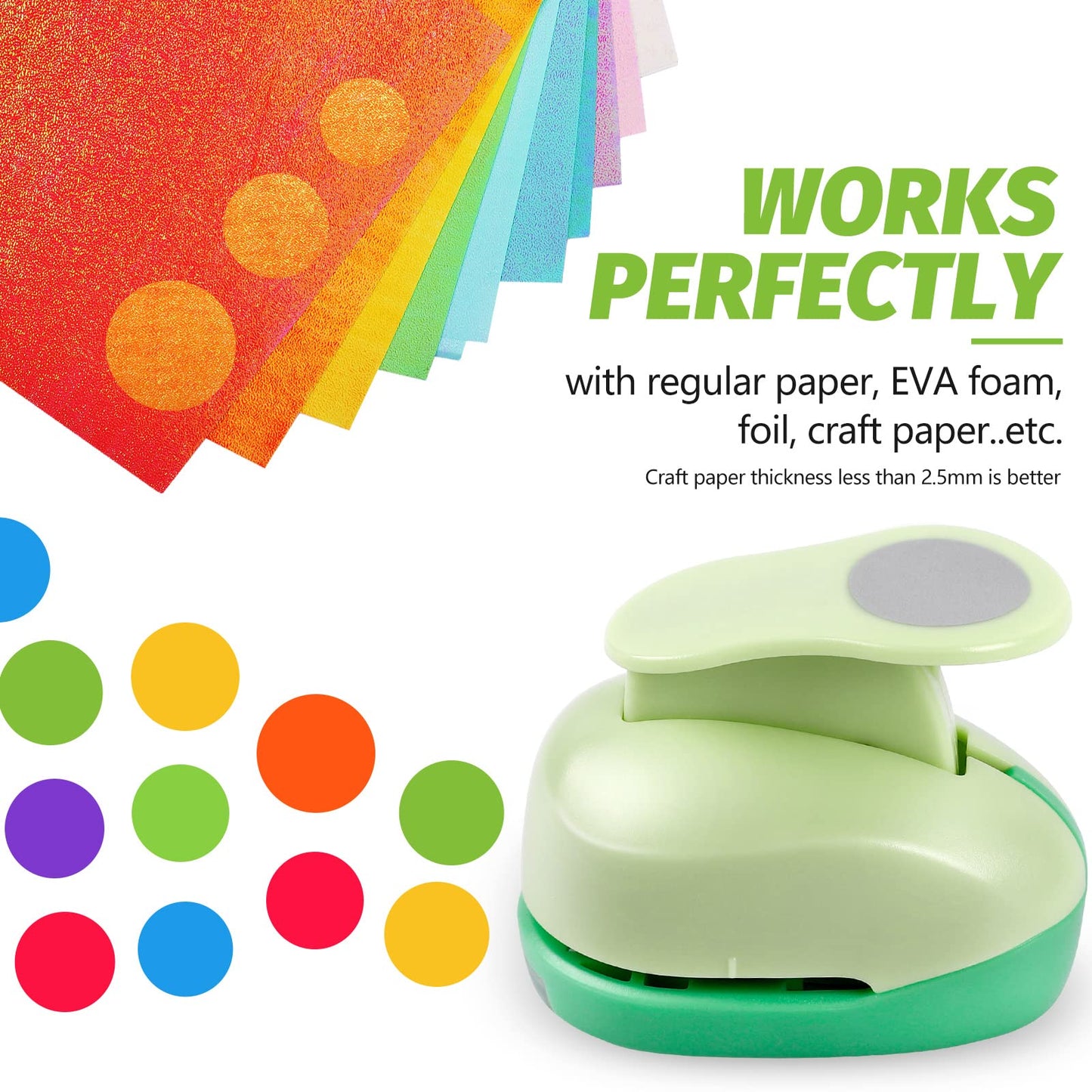 UCEC Circle Punch, 1.25 Inch Circle Hole Punch, Paper Punch Circles Craft Punch Handmade Paper Punch for Crafting Scrapbooking Cards Arts Fun Projects
