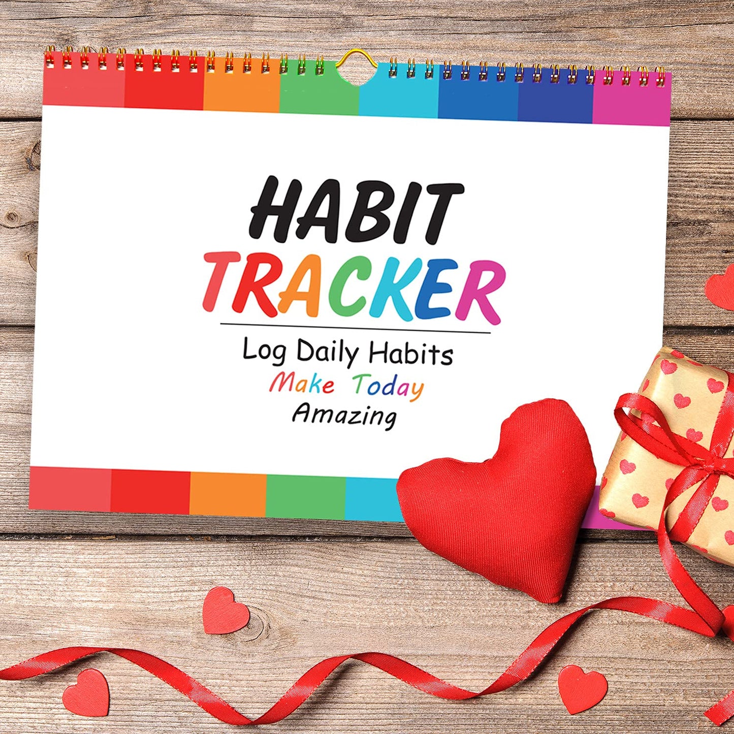 gisgfim Habit Tracker Calendar Motivational Habit Tracking Journal Inspirational Goal Planner with Spiral Binding Beautiful Weekly Undated 12+2 Month Journal