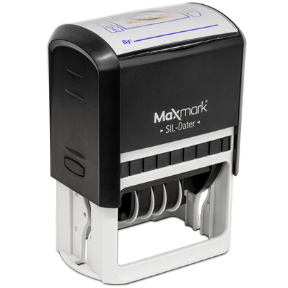MaxMark Large Self-Inking Rubber Date Office Stamp with Received Phrase & Date - Blue/Red Ink, 12-Year Band - Style 5