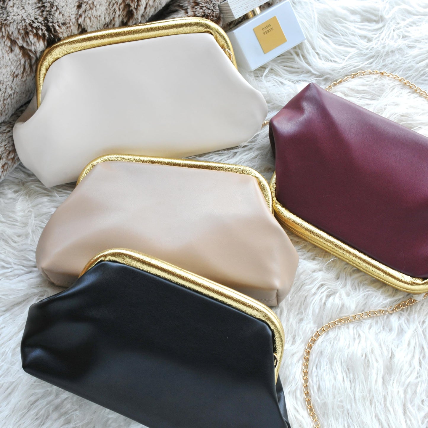 Women's Evening Clutch Purse with Detachable Chain Strap Soft Faux Leather Shoulder Bag for Evening Party,Wedding,Night Out (Black)