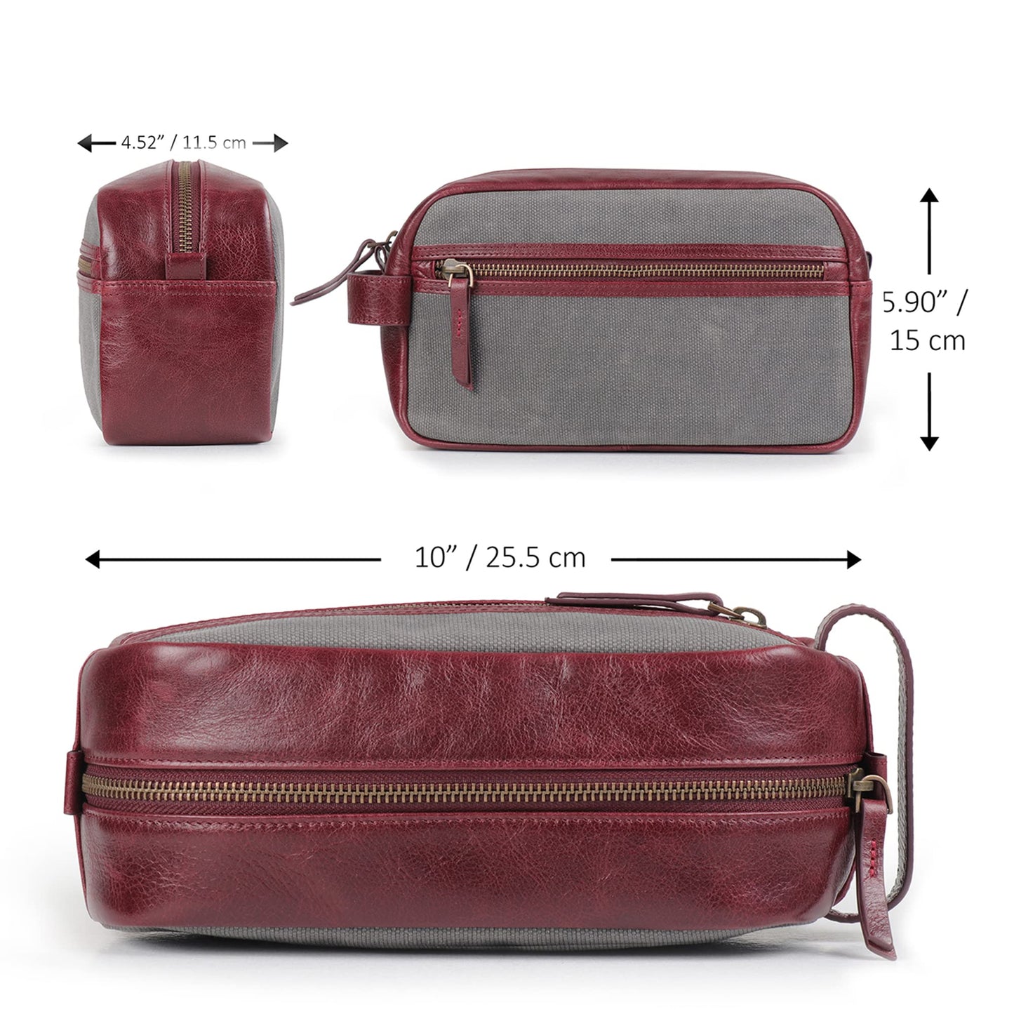 Londo Genuine Leather Travel Toiletry Bag – Makeup, Shaving Organizer, Dopp Kit for Men & Women, Durable & Stylish Travel Accessory