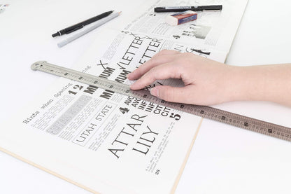 Pacific Arc 18 inch Pica Pole Metal Ruler, with Pica, Points, Inches, and Agate Measurements, Stainless Steel Ruler for Drafting