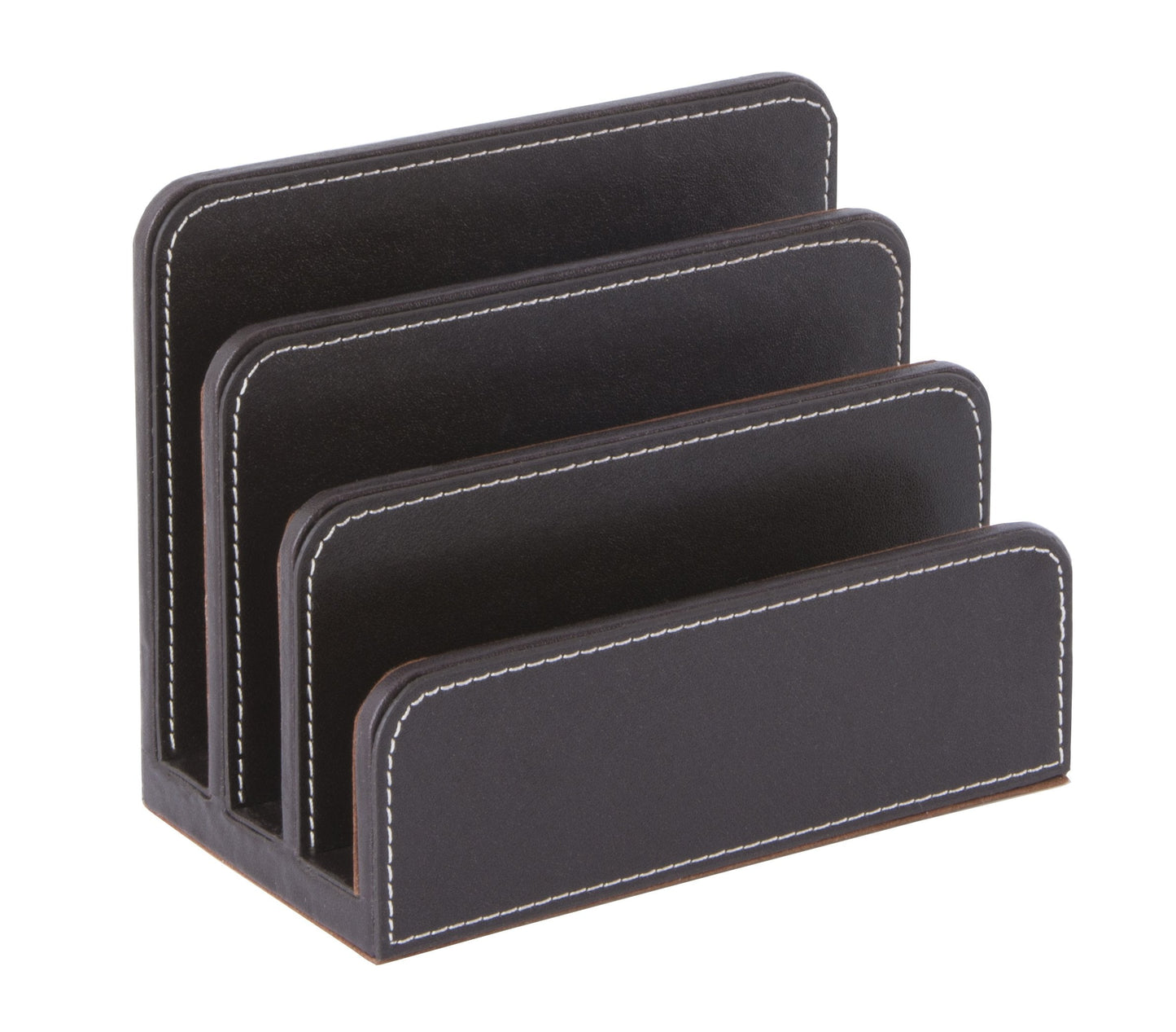 OSCO Brown Faux Leather Letter Holder