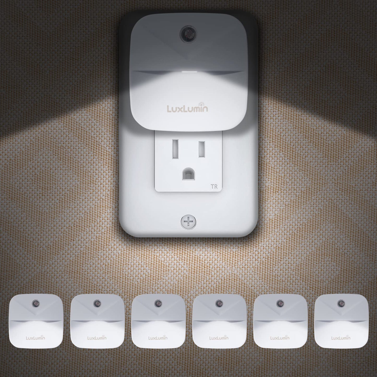 LED Night Lights Plug into Wall with Dusk-to-Dawn Sensor, Automatically Turn on and Off,Night Light for Kids,Bedroom,Bathroom,Stairs, White, 6 Packs