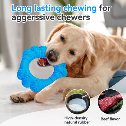 DAOZIJI Indestructible Dog Chew Ring Toys for Aggressive Chewers, Super Chewer Dog Toys for Medium Large Dogs, Puppy Teething Rings for Relax, Interactive Dogs Ring Toy, Heavy Duty Dogs Teething Toy
