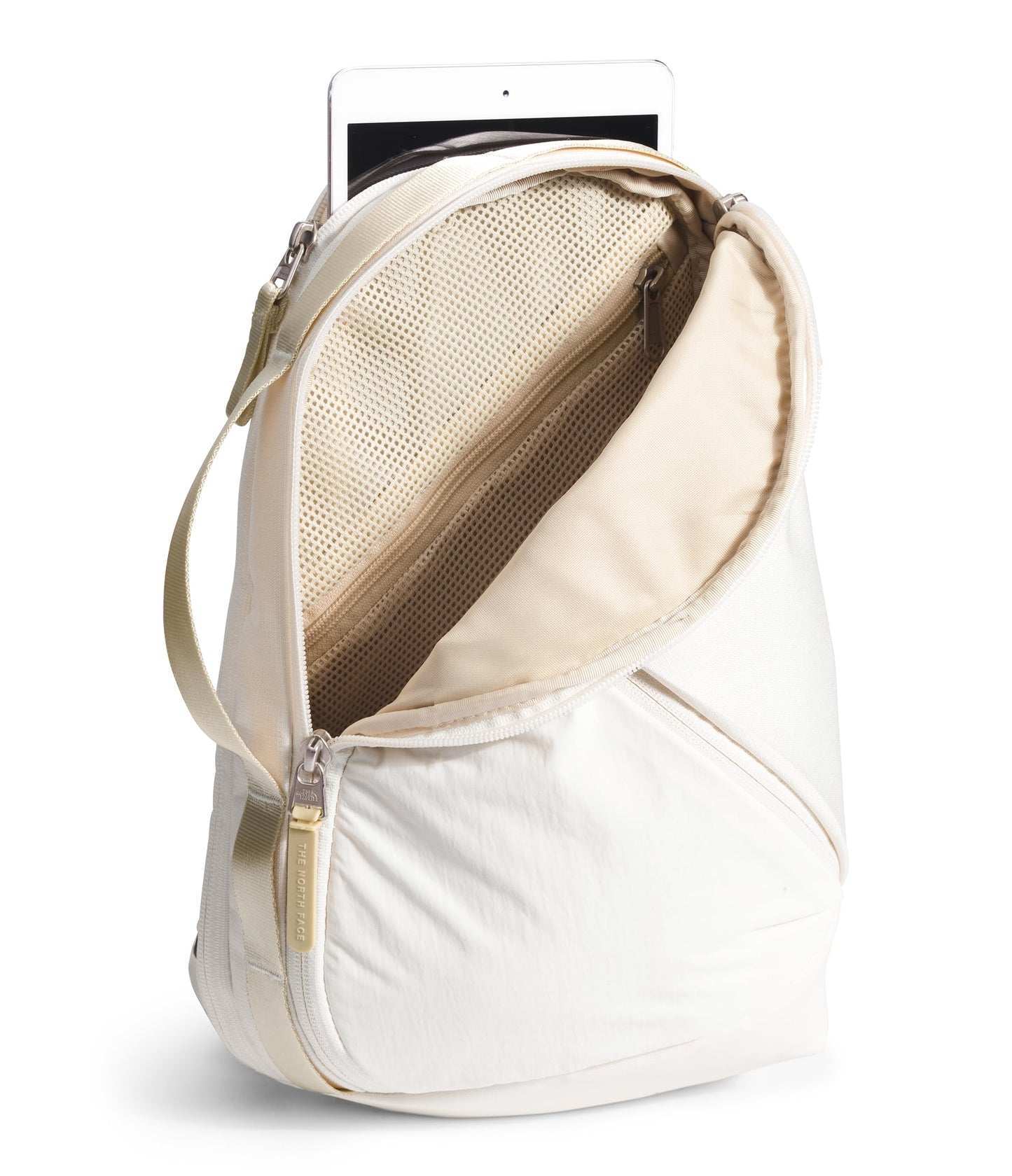 The North Face Women's Isabella Sling - Slim Carry Crossbody Bag with Large Main Compartment, Water-Repellent Finish, Gardenia White Dark Heather/Gravel-NPF, One Size
