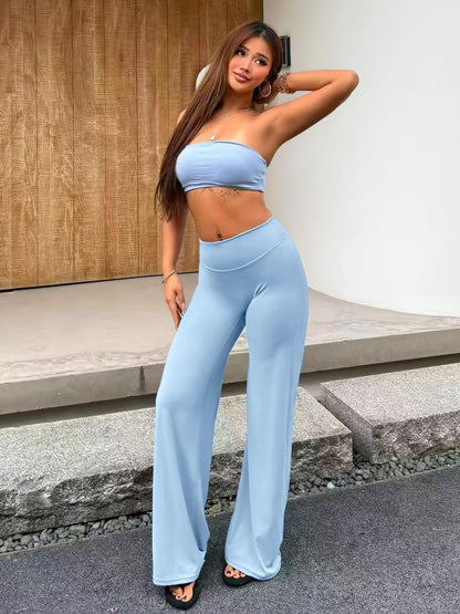 YEOREO Workout Leggings Womens No Front Seam Straight Leggings 33" High Waist Buttery Eddiy Gym Yoga Pants Airy Blue L