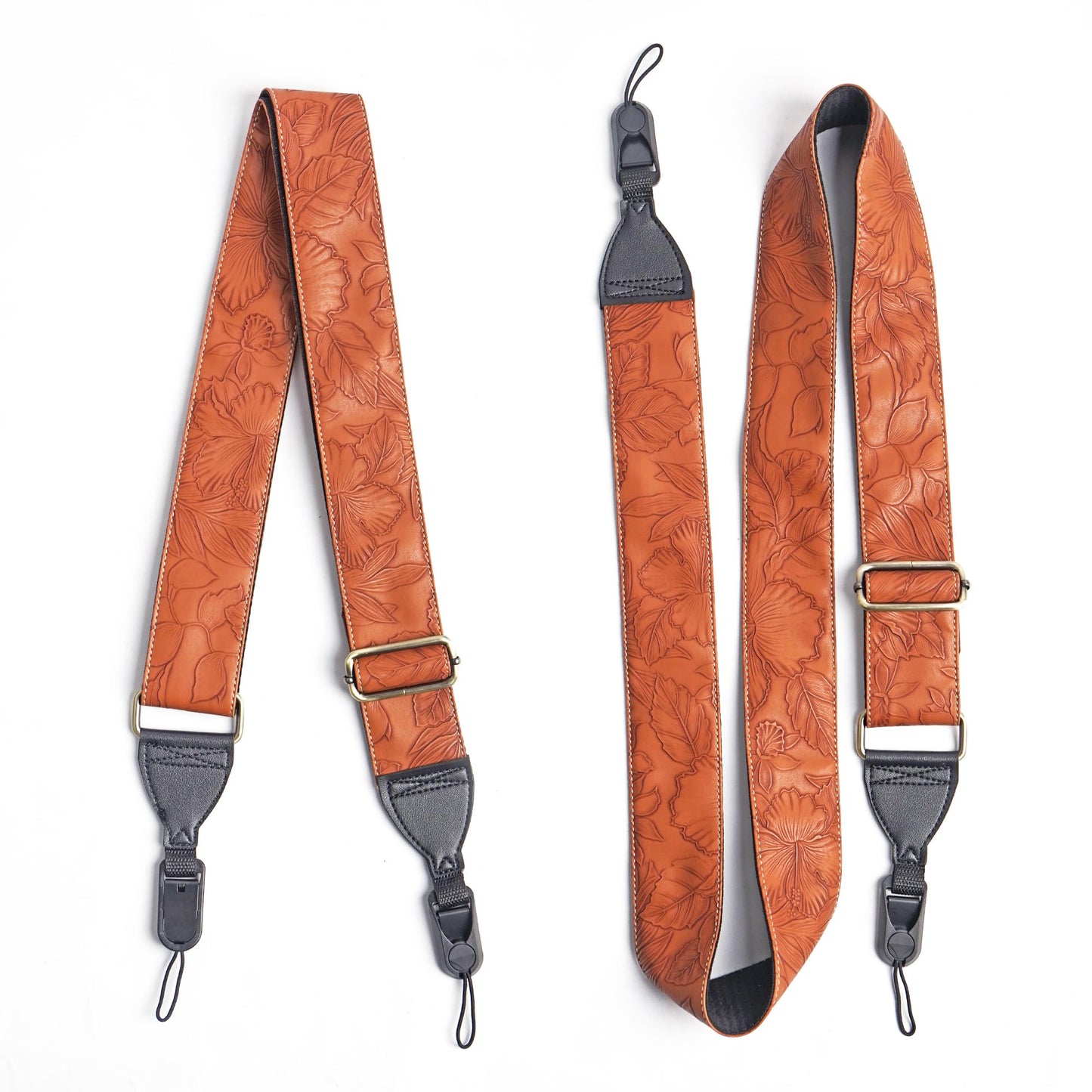 QIELIZI Lifestyle Camera Strap,Vintage Adjustable Vintage Neck & Shoulder Strap for All DSLR Cameras,Great Gift for Photographers(1-Carved Dark Brown)