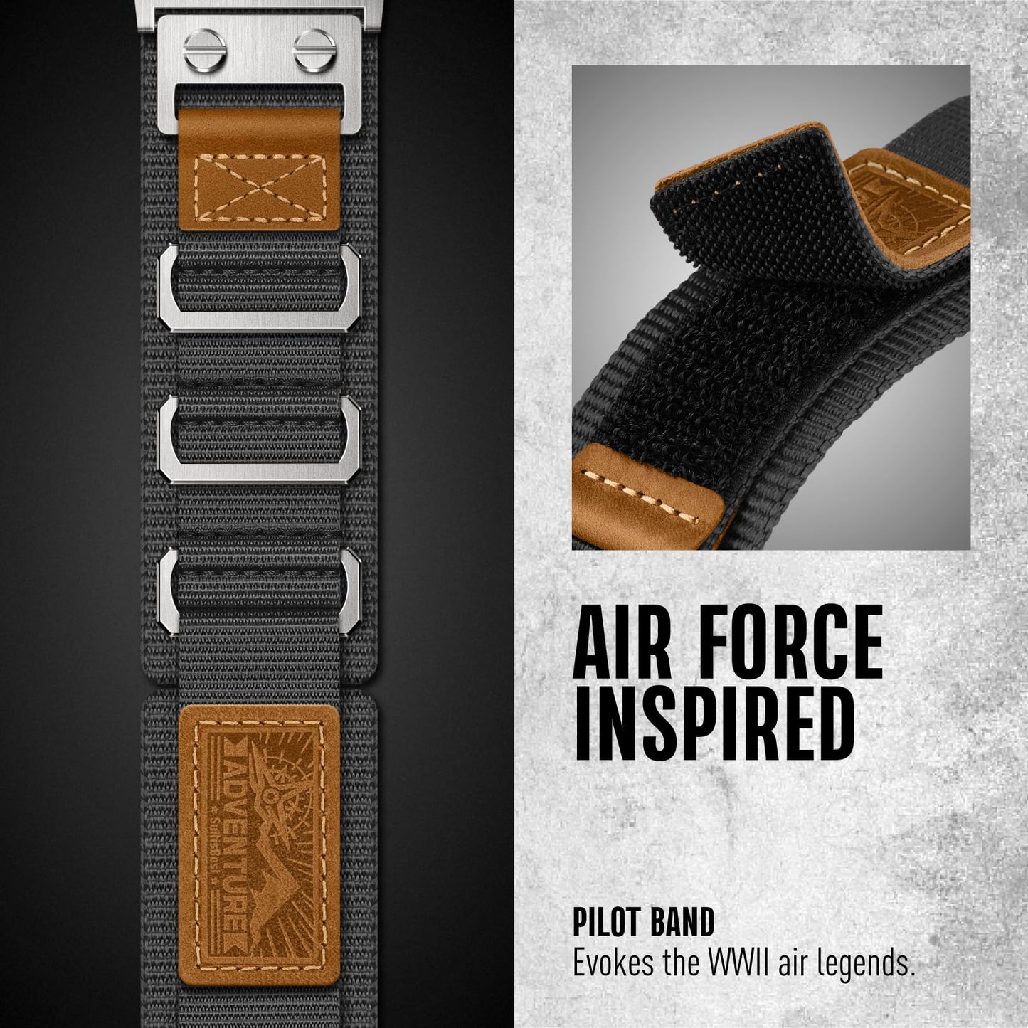 Suitisbest Rugged Bands Compatible for Apple Watch Ultra Band 49mm 46mm 45mm 44mm 42mm, 3 Ring Military Nylon Sport Durable Metal Strap for iWatch Series 11 10 9 8 7 6 5 4 3, SE 3 2 1, Ultra 3 2 1