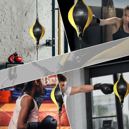 Upgraded Double End Boxing Speed Bag – Reflex Training Ball for Hand-Eye Coordination, Agility & Reaction – Home or Gym Workout