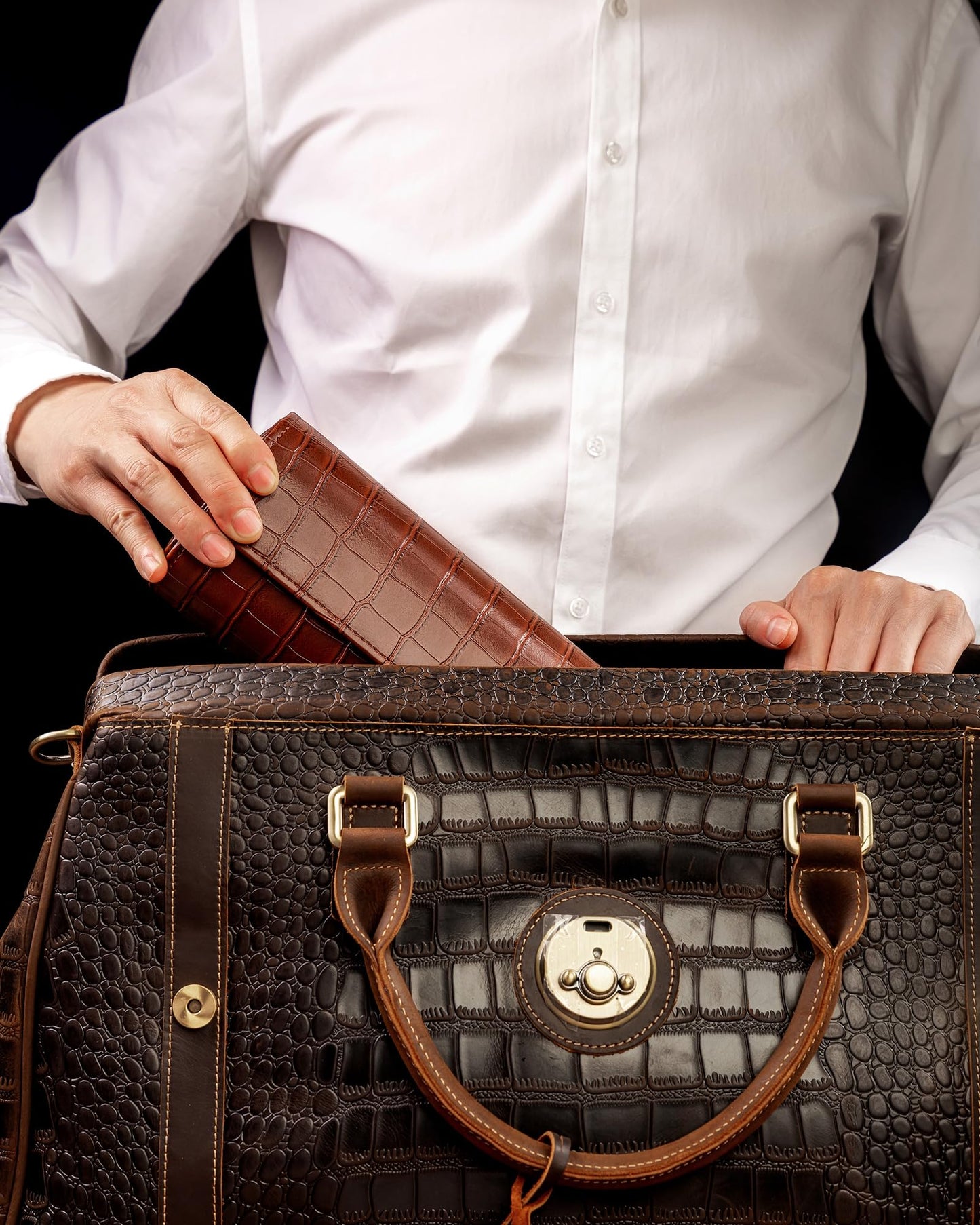 MR.OKAY 3 Watch Travel Case- Classic Leather Watch Case With Superb Texture.(Portable Watch Roll Or Organizer For Storage And Display).Festival Gift For Men, All Handcrafted By Artisans.