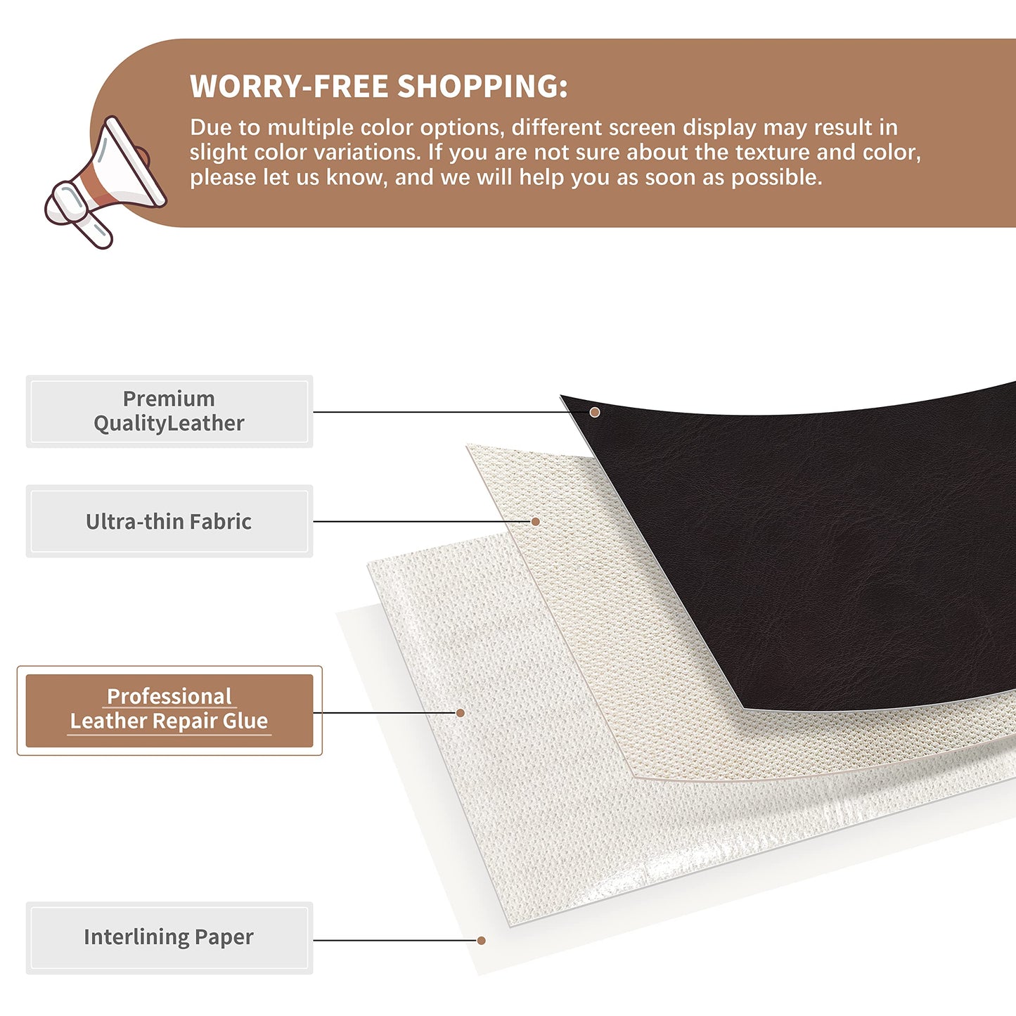ONine Leather Repair Patch, Self-Adhesive Couch Patch, Multicolor Available Scratch Leather 16X60 Inch Peel and Stick for Sofas(Chocolate Brown)