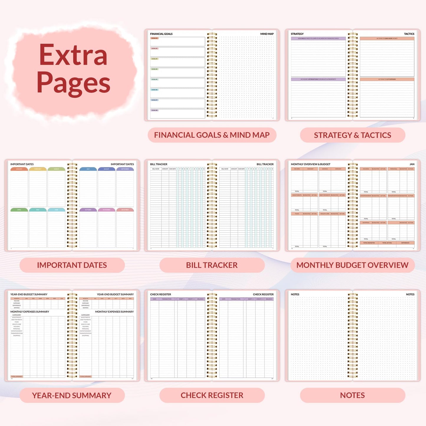 2026 Budget Planner - Monthly Budget Book from JAN 2026 - DEC 2026 with Expense Tracker Notebook, A4 Size (8.5" x 11") Bill Organizer & Finance Planner Account Book to Manage Your Finances, Pink