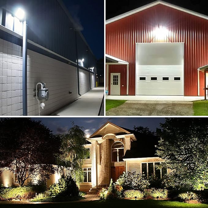 80W Outdoor LED Flood Light with 1/2" Knuckle Mount (Plate Included), 5000K Daylight 9600LM 120V, UL Waterproof LED Security Flood Lighting