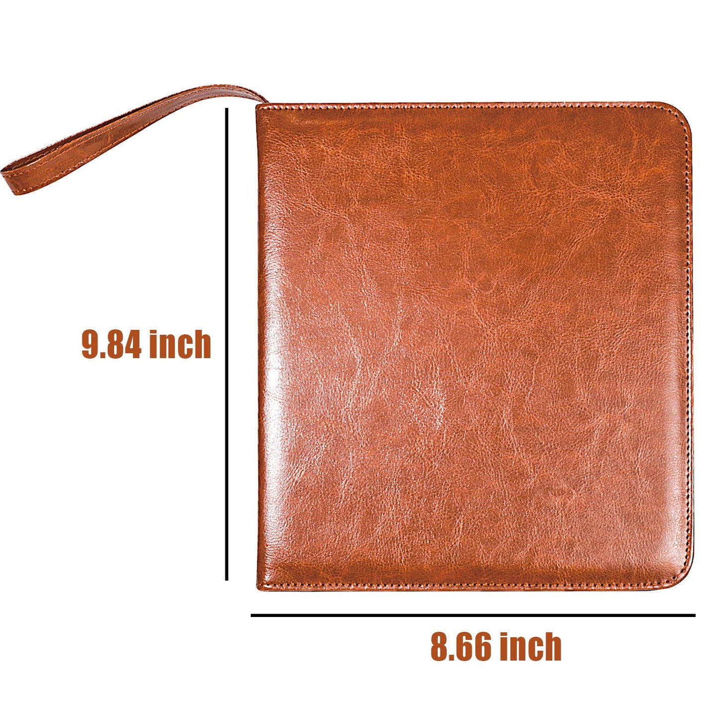 Portable Zippered Key Case, Leather Key Organizer with Handle, 32 Key Capacity, for Real Estate Sales, Hotel Executives, Car Service (Brown)
