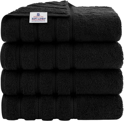 American Soft Linen Luxury 4 Piece Bath Towel Set, 600 GSM 100% Cotton Turkish