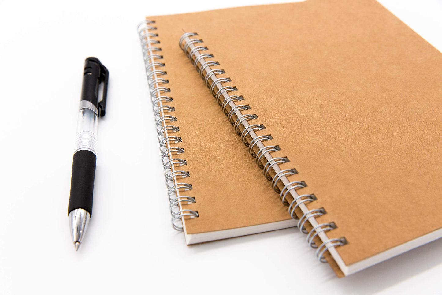 DSTELIN Blank Spiral Notebook, 6-Pack, Soft Cover, Sketch Book, 100 Pages / 50 Sheets, 7.5 inch x 5.1 inch, 100GSM, (Brown)